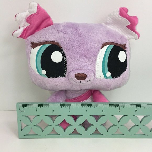 Littlest Pet Shop Plush Wackiest Dog Purple Pink Stuffed Animal Hasbro Big Eyes - Picture 10 of 12